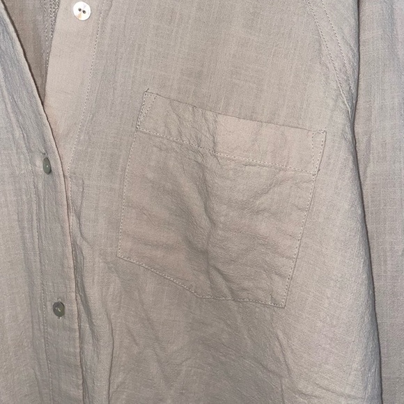 Every Oversized Cream 100% Cotton Button Down Poplin Top Size Small - Picture 5 of 6